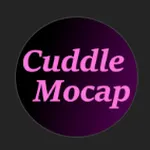 Cuddle Mocap の紫×黒グラデのブランドロゴ。 この作者さんのバーチャルキャラ系やモーションキャプチャ作品を象徴するマークだよ。