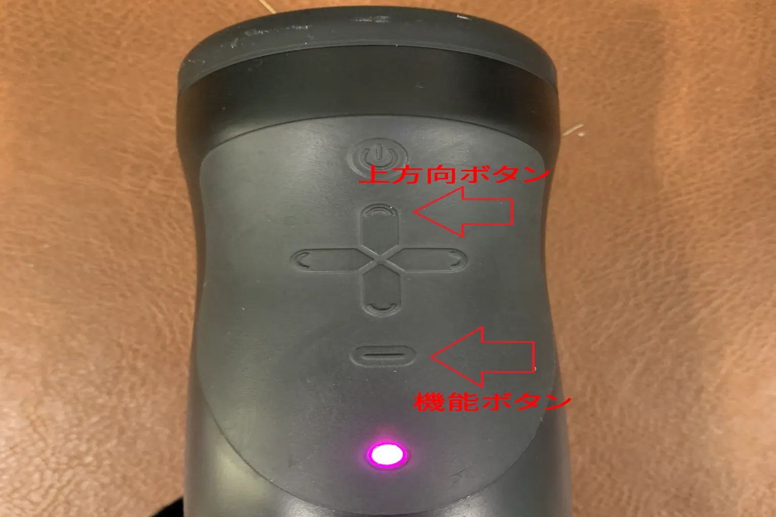 The Handy本体の操作部分。Onlineモードのボタン配置とコントロールエリアが分かるようになってる